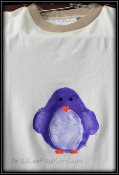 Penguin print on a T-shirt