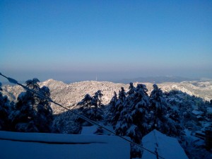 Shimla's View from Jakhoo Road in winters