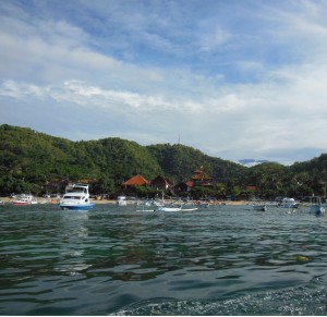 View of Padang Bai as we head out diving