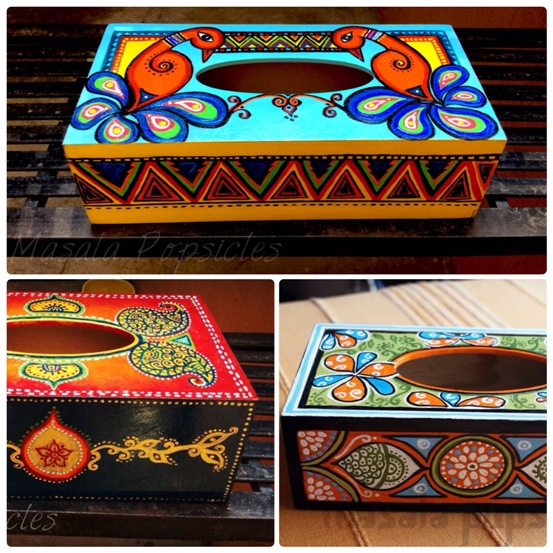 Hand painted tissue box covers