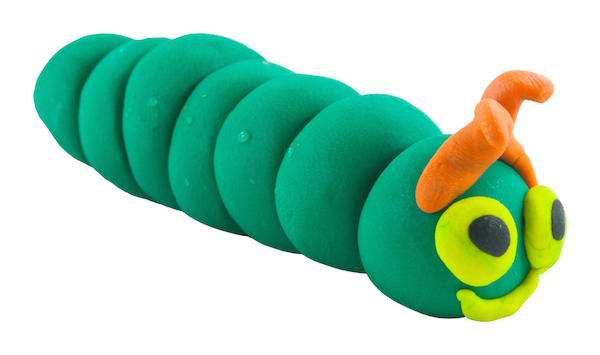 arty caterpillar with clay