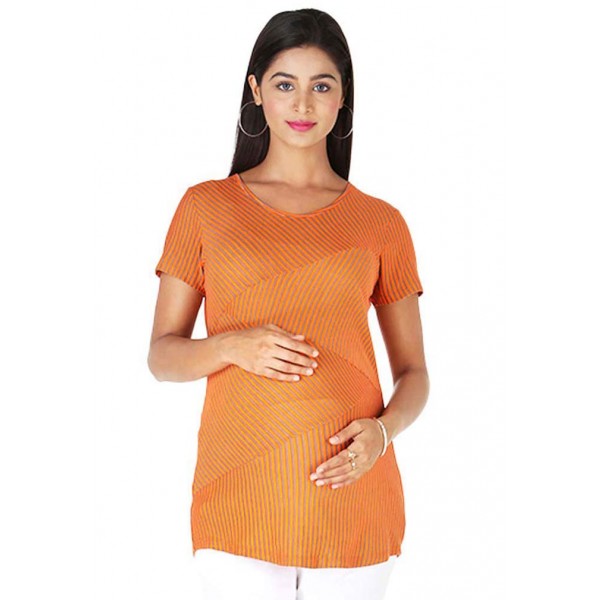 Orange cotton pregnancy top