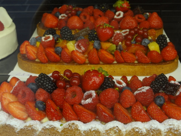 Berry tarts at a pastry store in Nice, France