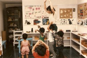 Samina Mahmood with her students in class, early years