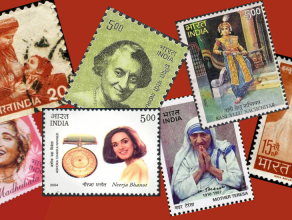 Indian women on postal stamps