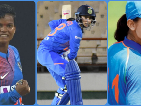 Women's Cricket team collage of three players
