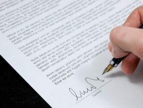 Signing a legal document