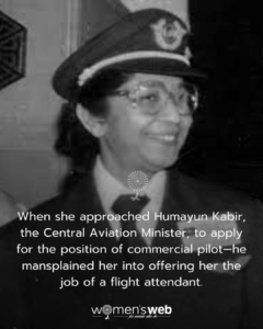 The first Indian Woman Commercial Pilot
