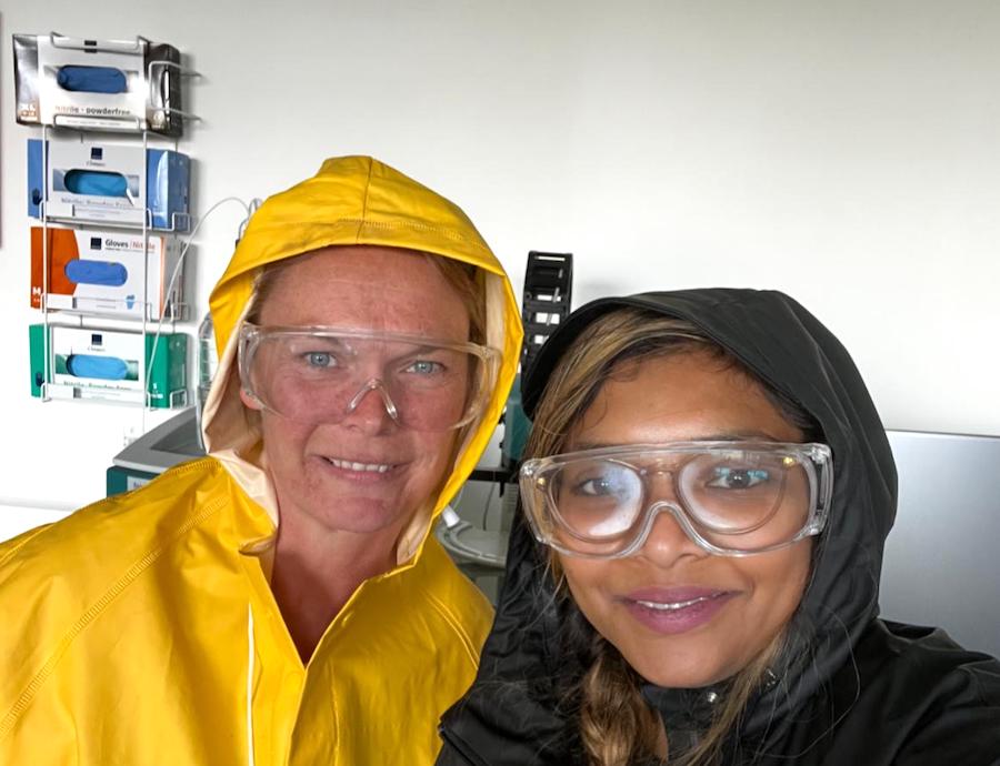 Jaishree with her friend Dr Rikke Reisner Hansen in the Department of Ecoscience, Aarhus University
